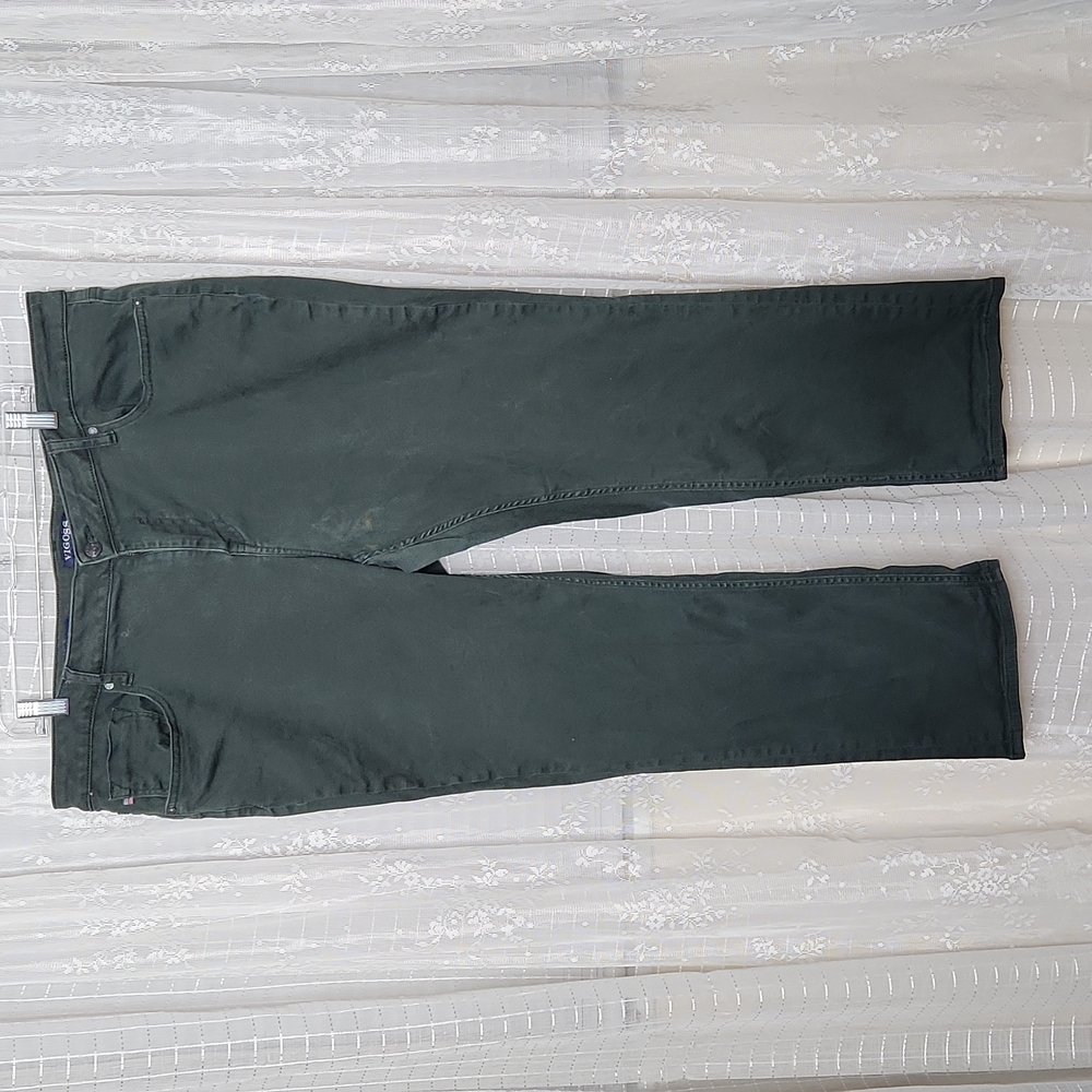 Vigoss Plus Size Dark Green Denim Skinny Jeans "Jagger" Straight Leg Sz22x30